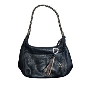 Brighton Barbados Ziptop Hobo Bag Black